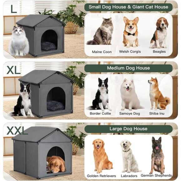 Small Dog House Soft Indoor, Gray, 22x20x18in - Picture 2 of 7
